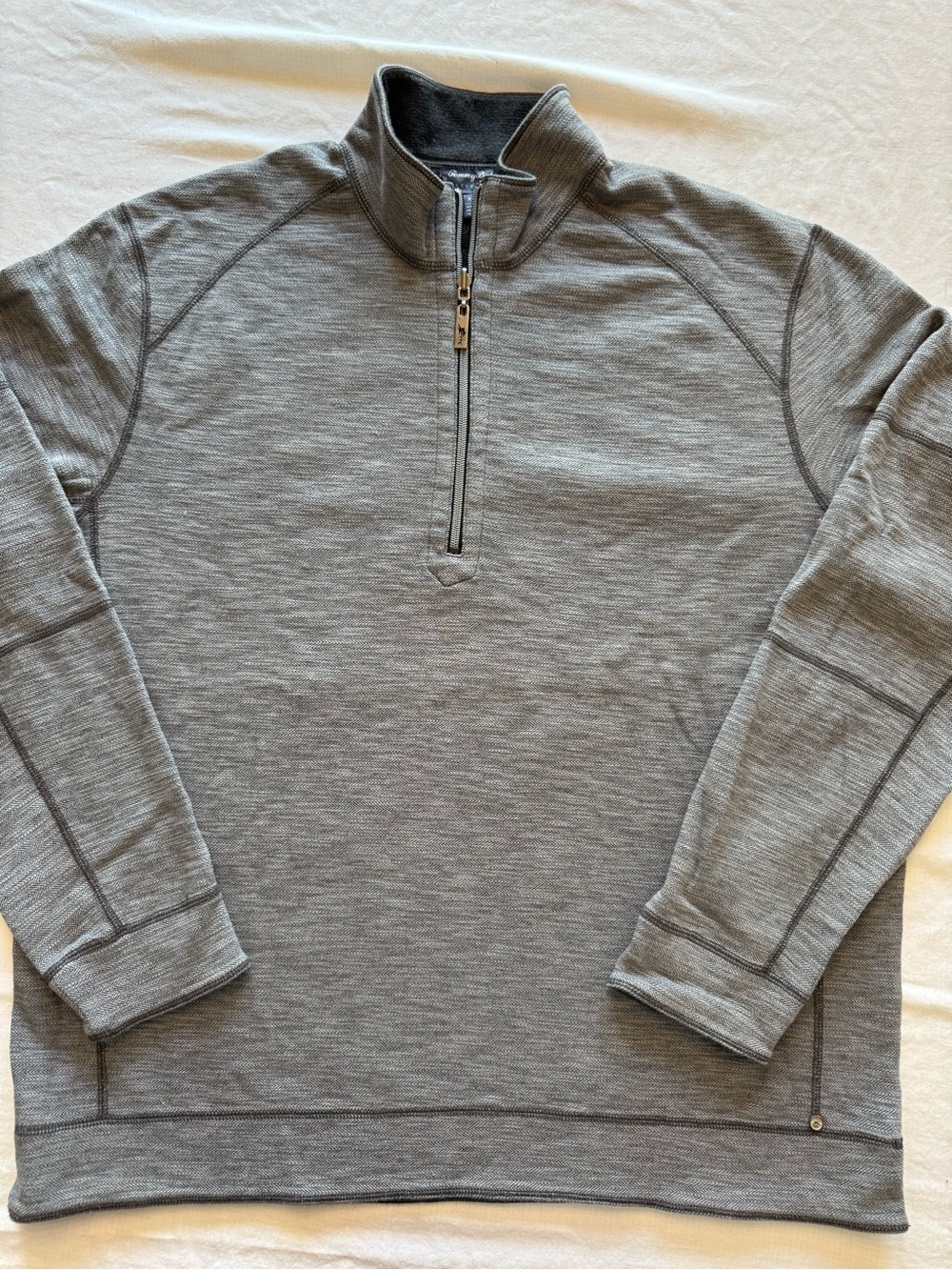 Men's Tommy Bahama Gray Quarter-Zip Pullover Sweater Size XL B21
